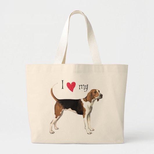 Ik hou van mijn Treeing Walker Grote Tote Bag (Voorkant)