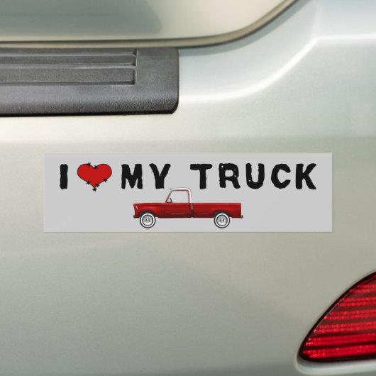 Ik hou van mijn truck bumpersticker (Op auto)