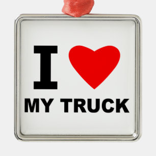 Ik hou van mijn truck metalen ornament