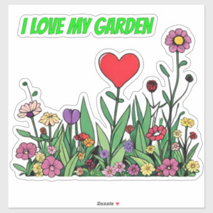 "Ik hou van mijn tuin" Sticker Kleurrijke Wilde