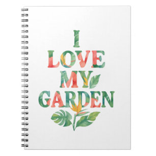 Ik hou van mijn tuin tropische bloemen Waterverf Notitieboek