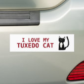Ik hou van mijn Tuxedo Cat Bumpersticker (Op auto)