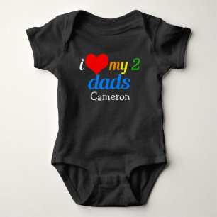 Ik hou van mijn twee dads Gay Pride Custom Romper