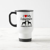 Ik hou van mijn twee Doberman honden Reisbeker (Links)