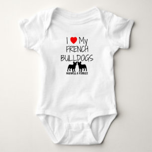 Ik hou van mijn twee Franse Bulldogs Romper