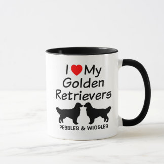 Ik hou van mijn twee gouden honden mok