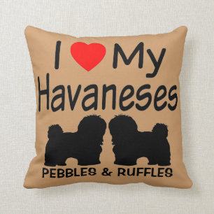 Ik hou van mijn twee Havanezer honden Kussen