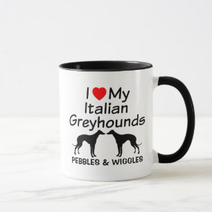 Ik hou van mijn twee Italiaanse Greyhounds Mok