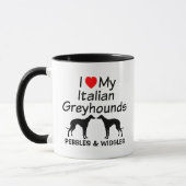 Ik hou van mijn twee Italiaanse Greyhounds Mok (Links)