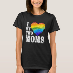 Ik hou van mijn twee moeders Lgbt Gay Lesbian Tran T-shirt