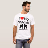 Ik hou van mijn twee poedels t-shirt (Voorkant volledig)