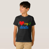 Ik hou van mijn twee vaders Gay Pride Parade Kinde T-shirt (Voorkant volledig)