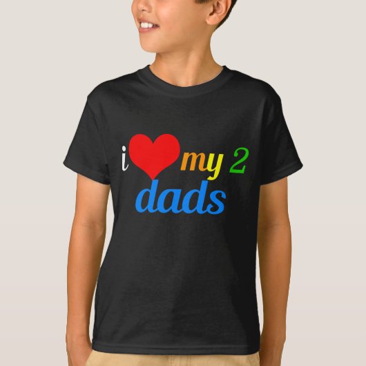 Ik hou van mijn twee vaders Gay Pride Parade Kinde T-shirt (Voorkant)