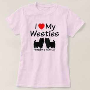 Ik hou van mijn twee Westie honden T-shirt