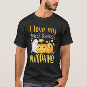 Ik hou van mijn tweede klas pomkins Funny Teacher T-shirt