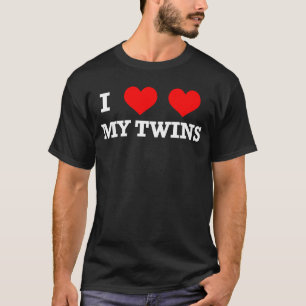 Ik hou van mijn tweeling Hearts Double Love Twin M T-shirt
