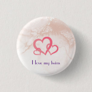 Ik hou van mijn tweeling ronde button 3,2 cm