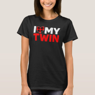 Ik hou van mijn tweeling tweeling zus broer bijpas t-shirt