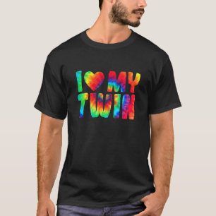 Ik hou van mijn tweelinghart Funny Distress Retro T-shirt
