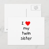Ik hou van mijn tweelingzuster briefkaart (Voorkant / Achterkant)