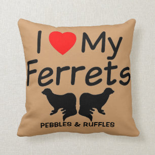 Ik hou van mijn TWO-fretten Kussen