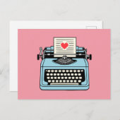 Ik hou van mijn typemachine feestdagenkaart (Voorkant / Achterkant)