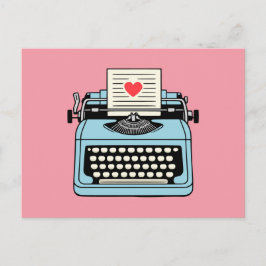 Ik hou van mijn typemachine feestdagenkaart