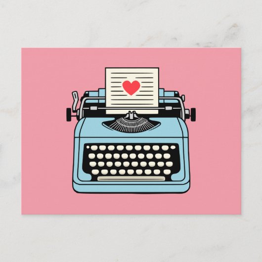 Ik hou van mijn typemachine feestdagenkaart (Voorkant)