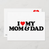 IK HOU VAN MIJN VADER EN MOEDER BRIEFKAART (Voorkant / Achterkant)