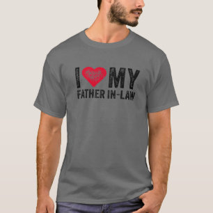 Ik hou van mijn vader in Law Red Heart Vaderdag Fu T-shirt