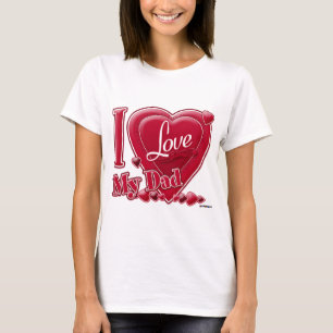 Ik hou van mijn vader rood - hart t-shirt
