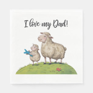 Ik hou van mijn vader schapen servet