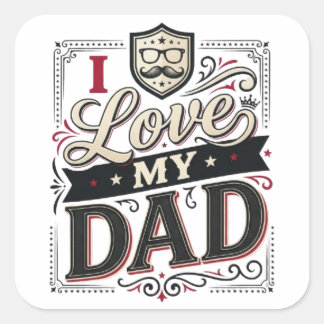 Ik hou van mijn vader Vintage Vaderdag Sticker | C