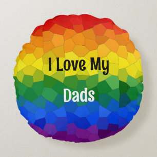 Ik hou van mijn vaders LGBTQ Rainbow Sierkussen Rond Kussen