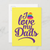 Ik hou van mijn vaders - LGBTQ Vaderdag Pride Briefkaart (Voorkant / Achterkant)