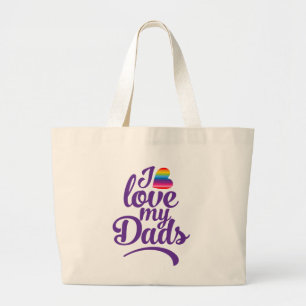 Ik hou van mijn vaders - LGBTQ Vaderdag Pride Grote Tote Bag