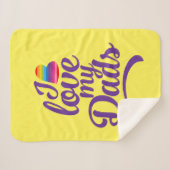 Ik hou van mijn vaders - LGBTQ Vaderdag Pride Sherpa Deken (Voorkant (horizontaal))