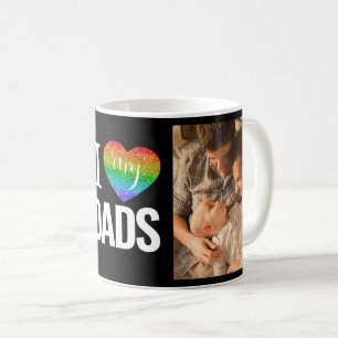 Ik hou van mijn vaders Rainbow Heart Fathers Day Koffiemok