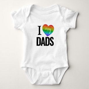 Ik hou van mijn vaders   Rainbow Heart Pride Fathe Romper
