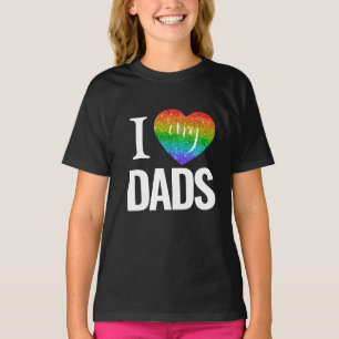 Ik hou van mijn vaders Rainbow Heart Pride Fathe T-shirt