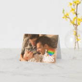 Ik hou van mijn vaders | Rainbow Heart Pride Vader Kaart (Gele Bloem)