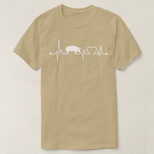 Ik hou van mijn varkenshartklep EKG Heartbeat Funn T-shirt (Design voorkant)