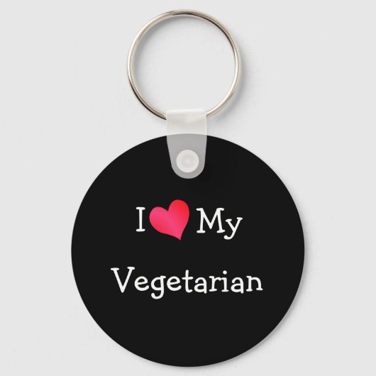 Ik hou van mijn vegetariër sleutelhanger (Voorkant)