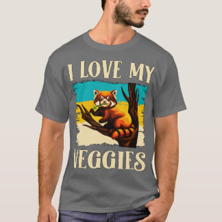 Ik hou van mijn Veggies Red Panda Zookeeper Wildli T-shirt