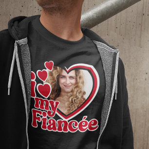 Ik hou van mijn verloofde aangepaste foto t-shirt