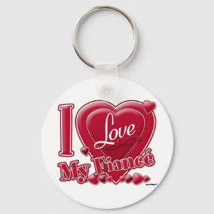 Ik hou van mijn verloofde rood - hart sleutelhanger