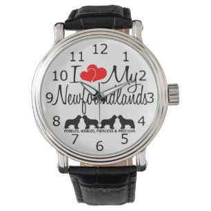 Ik hou van mijn VIER Newfoundland honden Horloge