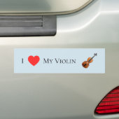 Ik hou van mijn Violin Bumpersticker (Op auto)