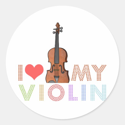 Ik hou van mijn Violin Ronde Sticker (Voorkant)