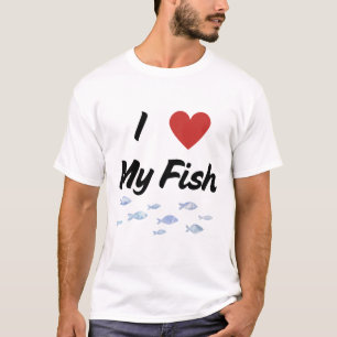 Ik hou van mijn vissentekst en mijn hart t-shirt